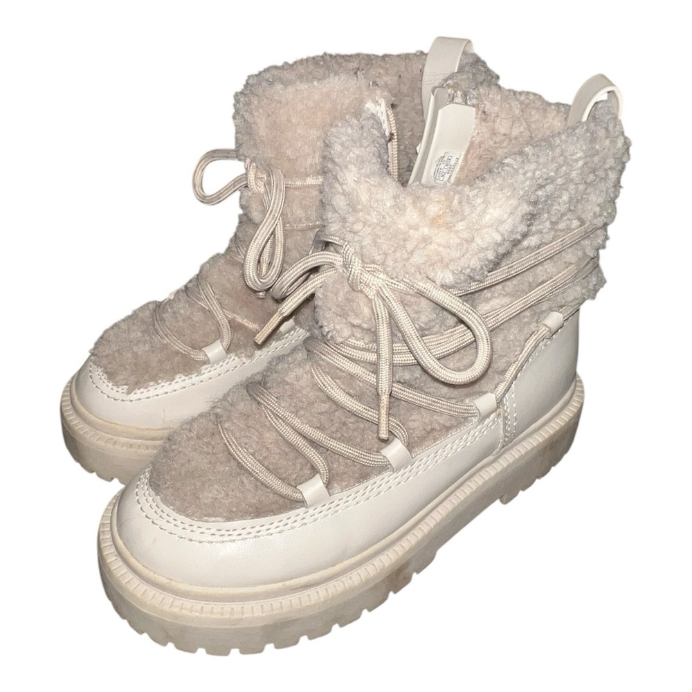 ZARA kids Mid Calf Fur Tan Boot 33